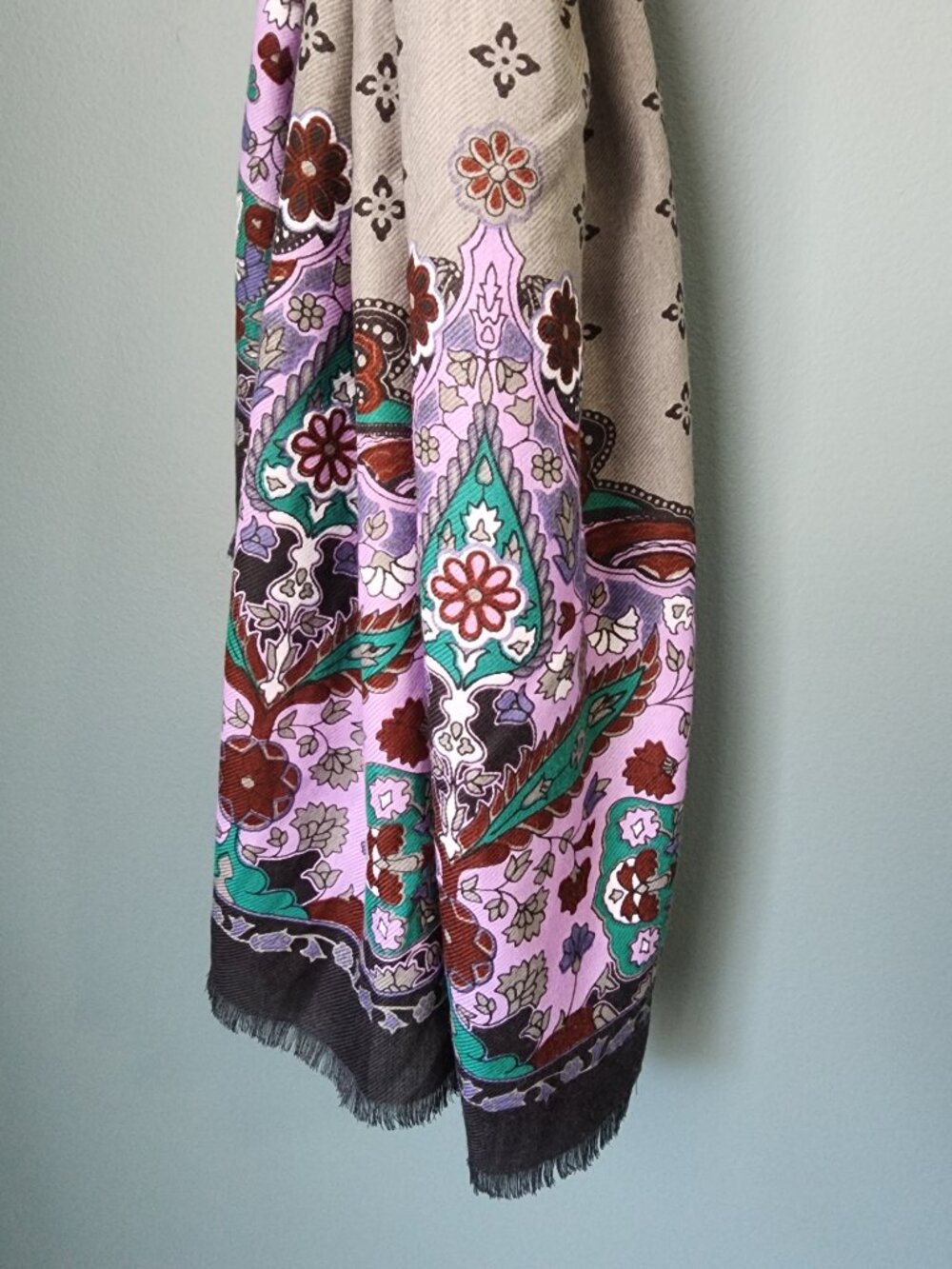Stylish Eclectic Purple/Gray Large Scarf - Picture 3 of 5